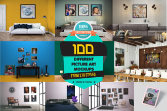 create professional and realistic picture art mockups