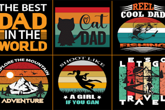 do custom graphics and retro vintage tshirt design in just 2 hours