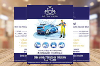 make attractive car wash flyer car price list or car repair and detailing poster