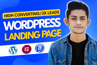 do wordpress landing page design or one page website