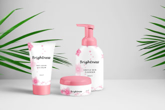 design cosmetic label and box packaging