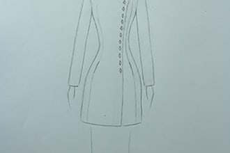 create skethced dress illustration