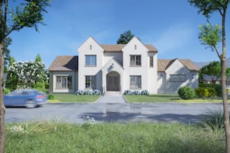 make a realistic exterior render visualization