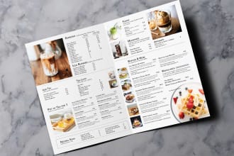 professionally design a modern menu or digital TV menu