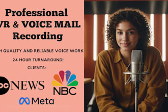 record professional IVR, voice mail