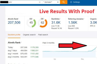 increase domain rating ahrefs DR 50 moz da 50 majestic tf 30