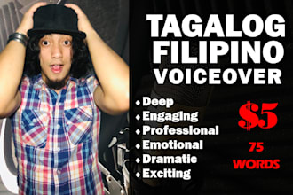 record a male tagalog filipino voice over