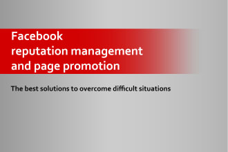 manage your reputation and promote your facebook page