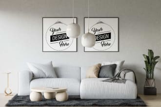 integrate interior scene in product mockup for ecommerce
