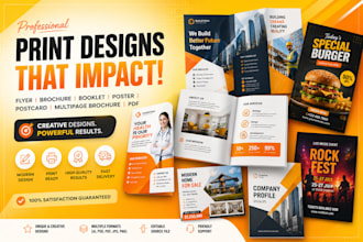 design modern print flyer, brochure, and postcard