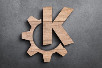 give your logo with wood 3d effect