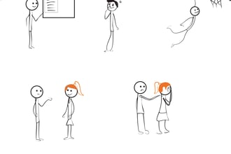 draw a high quality and unique stickman stick figure clipart