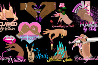 make fashion,salon,cosmetics,eyelashes,nails,lip gloss logo