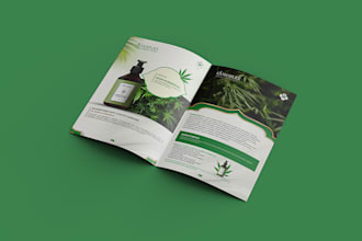 do hemp product trifold brochure, lookbook,  catalogue or flyer design