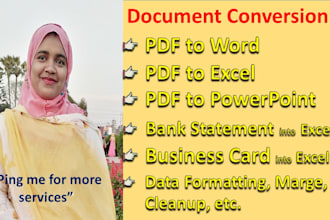 convert pdf to word, pdf to excel, google docx, powerpoint, typing service