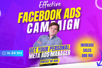 be your facebook ads manager for top sales and leads
