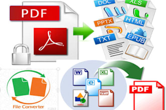 convert PDF to word, cvs, excel, PPT etc