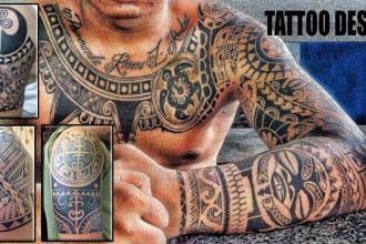 create custom and detailed tribal tattoo design