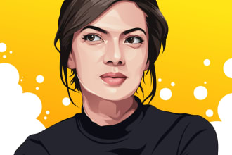 draw cartoon vector portrait from your photos