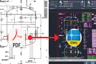convert your jpg, pdf, hand sketch, blueprint to autocad