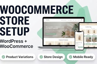 setup woocommerce products, variations and product listings