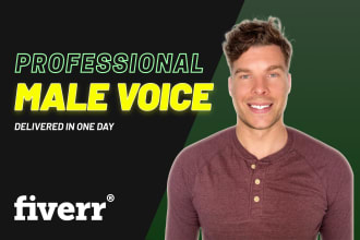 record a young american male voice over in one day