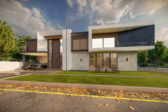 create architectural 3d exterior and realistic rendering