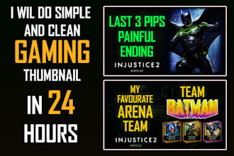 do simple clean and clickbait gaming thumbnail for youtube