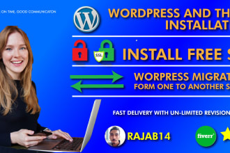 install and setup wordpress, set free SSL, migrate wordpress