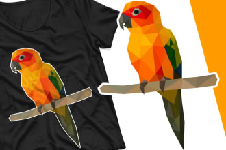 design geometric origami polygonal animal for t shirt design