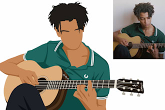 draw faceless vector cartoon portrait for you, family, team