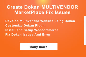 create dokan multivendor marketplace or fix issues