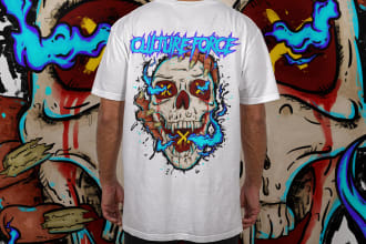 design t shirt dark or horror graffiti style for edgy streetwear