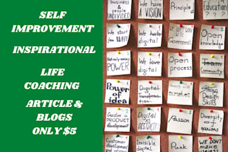 write, motivational articles, and blogs for the website