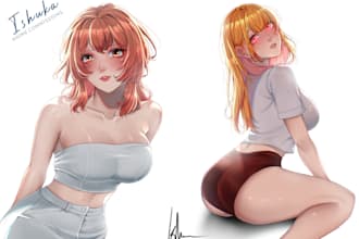 draw anime illustration,original character, vtuber art