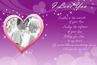 create a beautiful birthday/christmas/marriage/greeting card
