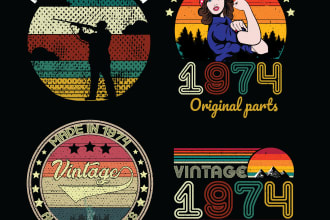 do unique vintage retro t shirt design