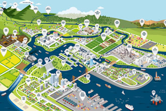 draw a unique vector or isometric map