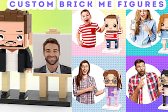 custom brick figures small particle block toy figures gift for her