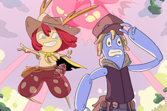 draw funny comic page for your project