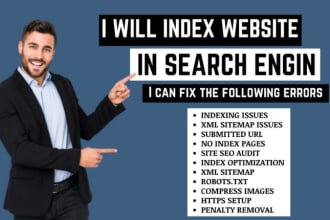 index website in search engine, fix google search console errors, xml sitemap