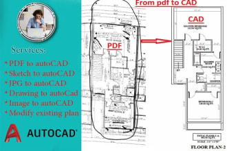 convert pdf to autocad, jpg drawing or sketch to autocad dwg