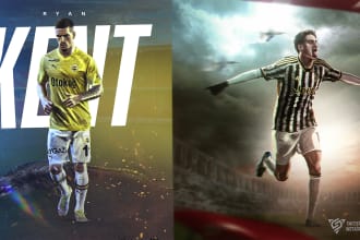design sports graphics, poster, flyer, banner, committed edit, jersey swap