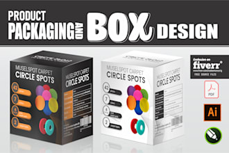 do custom product packaging and label design, box design