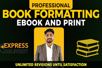 do kindle ebook formatting, book formatting and  layout design for print