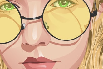 draw photo into vector art cartoon portrait