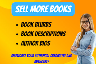 write perfect book blurb, book description or author bio
