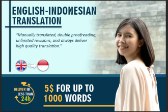 translate english to indonesian or vice versa in 24 hours