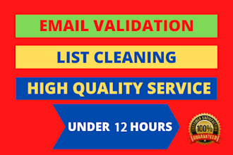 do bulk email verification, clean invalid spams in 12 hours