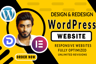 create and design wordpress website, wordpress landing page, business website
